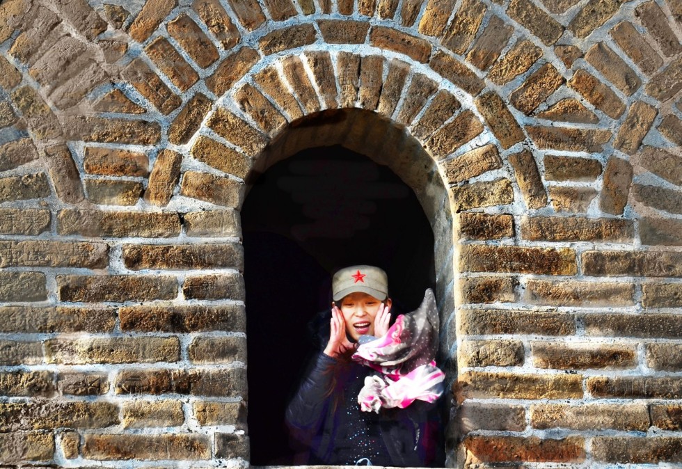a girl inside the Great Wall of CHINA - photo by Renata Blonska