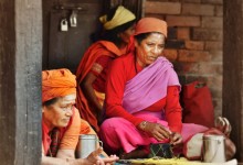 Widows at the Crematoria, Khatmandu, NEPAL - photo by Renata Blonska